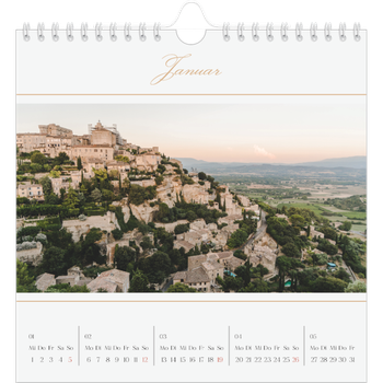 Fotokalender Quadratisch — Goldschrift Banner
