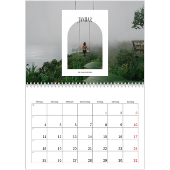 Fotokalender A4 doppelt — Der offene Bogen