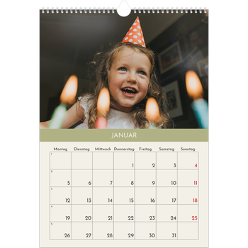 Fotokalender A3 — Pastellfarbene Monate
