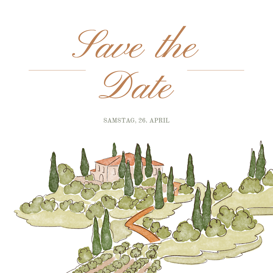 Save the date — Liebe in Aquarell