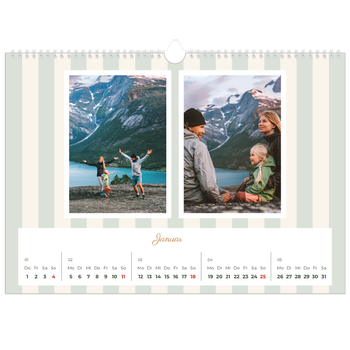Fotokalender A3 — Schrift und Streifen