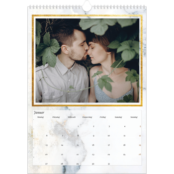 Fotokalender A3 — Goldrahmen Marmor