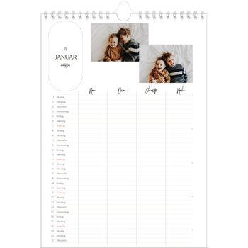 Fotokalender A4 — Große Pläne - 4-köpfige Familie