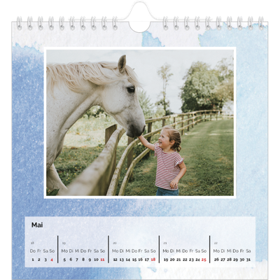 Jahreskalender Quadratisch — Wasserfarben Hintergründe [deckblatt]