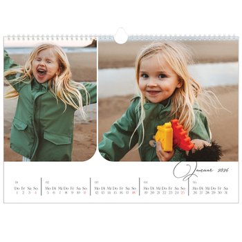 Fotokalender A3 — Schrift und Schnappschüsse
