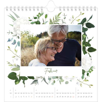 Jahreskalender Quadratisch — Klassisch geblümt [Februar]