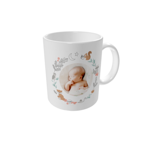Tasse bedrucken — Rahmen mit Waldtieren