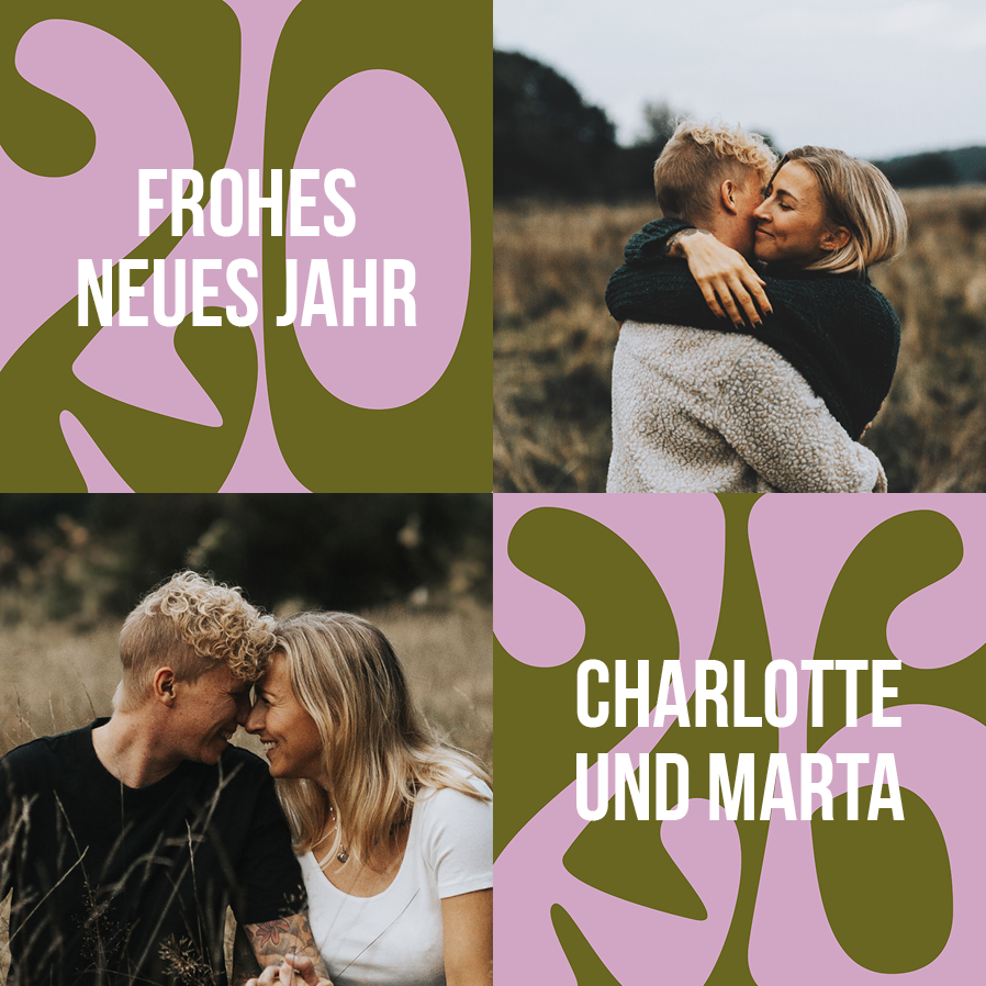 Fotokarten — Lila und Oliv