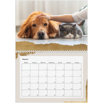 Fotokalender A4 doppelt — Blattgold