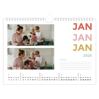 Fotokalender A4 — Bunte Schrift