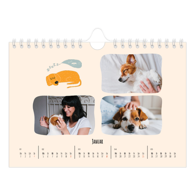 Fotokalender A5 — Hundepfoten und Kritzeleien [Januar]