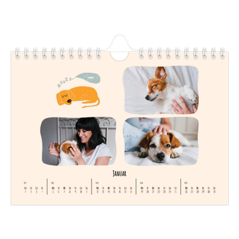Fotokalender A5 — Hundepfoten und Kritzeleien