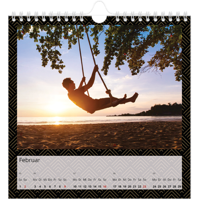 Jahreskalender Quadratisch — Geometrisch [Februar]