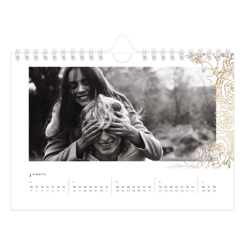 Fotokalender A5 — Goldene Blumenverzierung