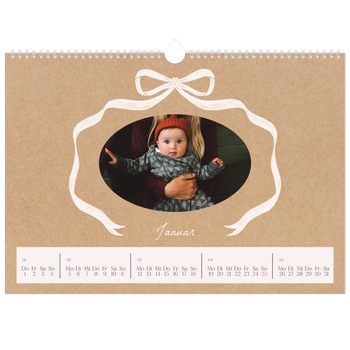Fotokalender A3 — Kraftpapier und Schleife