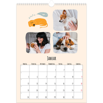 Fotokalender A3 — Hundepfoten und Kritzeleien