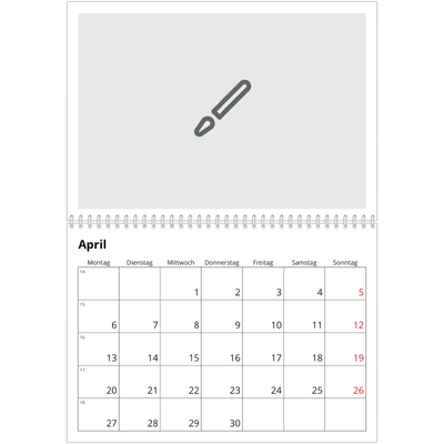 Fotokalender A4 doppelt (30 x 40 cm) — Gestalte deine eigenen Produkte [April]