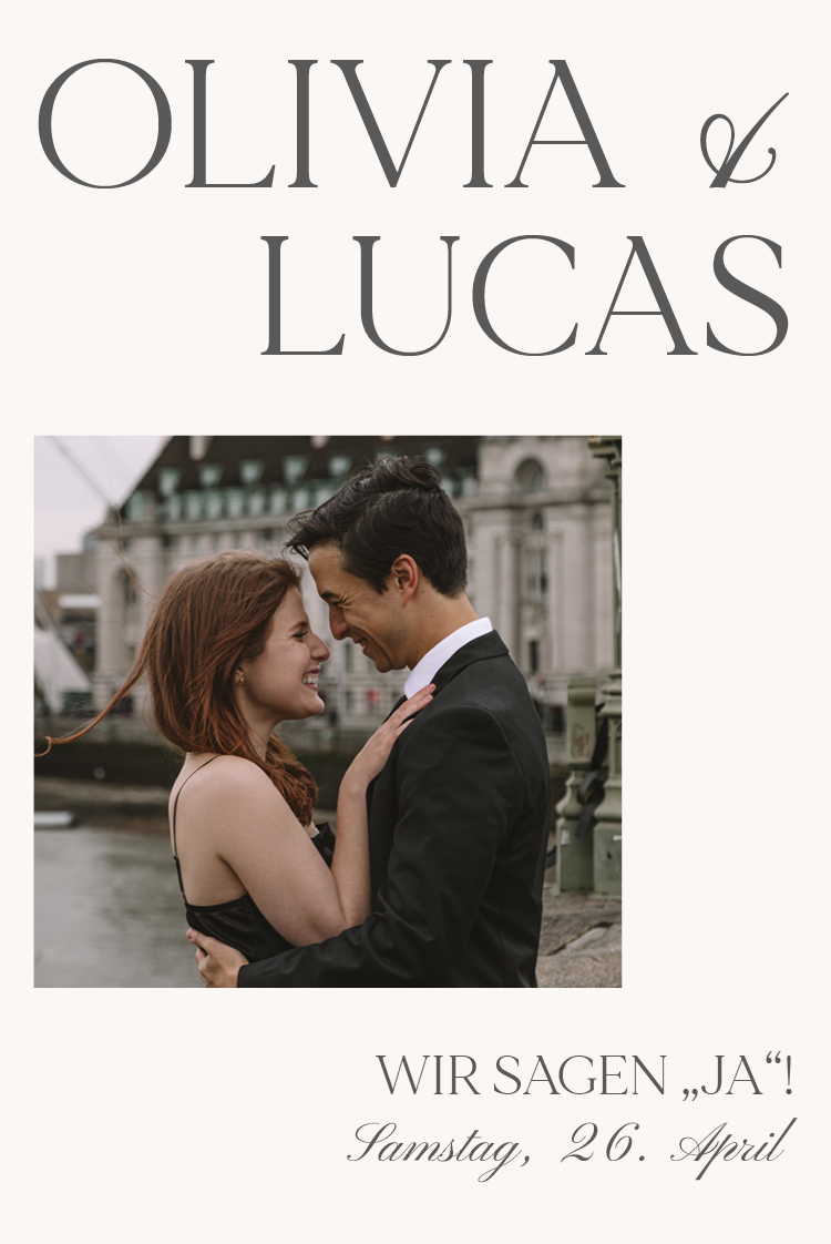 Einladungskarten — Serif und Sandfarben