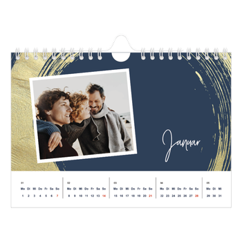 Fotokalender A5 — Goldene Pinselstriche