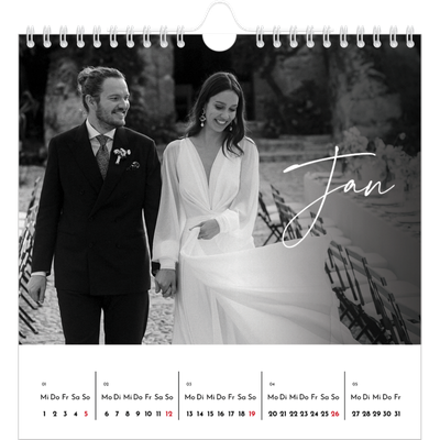 Jahreskalender Quadratisch — Elegante Schrift [Januar]