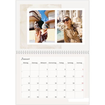 Fotokalender A4 doppelt — Sanfte Farbtöne