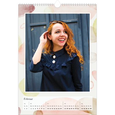 A3 Jahreskalender — Wasserfarbentupfer [Februar]