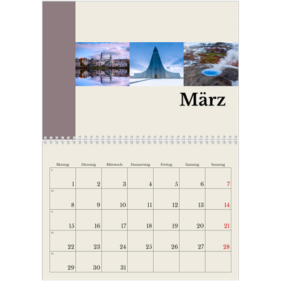 Fotokalender A4 doppelt (30 x 40 cm) — Sehenswürdigkeiten der Welt [Marsch]