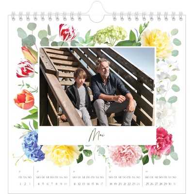 Jahreskalender Quadratisch — Klassisch geblümt [deckblatt]