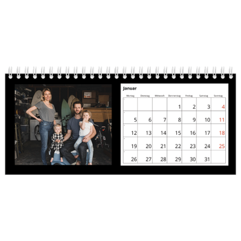 Tischkalender — Schwarzer Rand oben