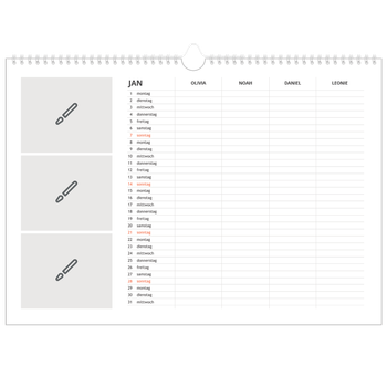 Fotokalender A3 — Gestalte selbst - 4-köpfige Familie