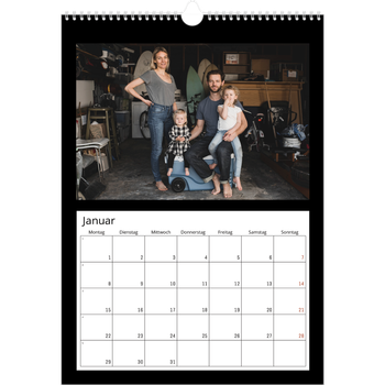 Fotokalender A3 — Schwarzer Rand oben