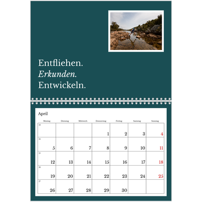 Fotokalender A4 doppelt (30 x 40 cm) — Redaktionelle Erde [April]