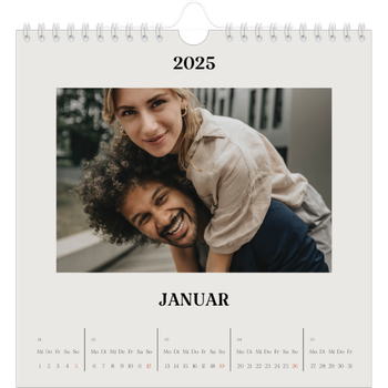 Fotokalender Quadratisch — Schlicht in Creme
