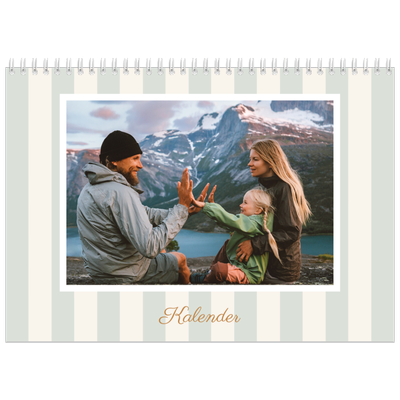 Fotokalender A4 doppelt (30 x 40 cm) — Schrift und Streifen [deckblatt]