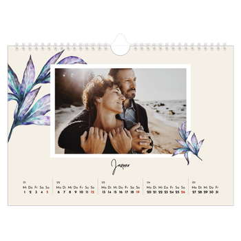 Fotokalender A4 — Gemalte Blumen