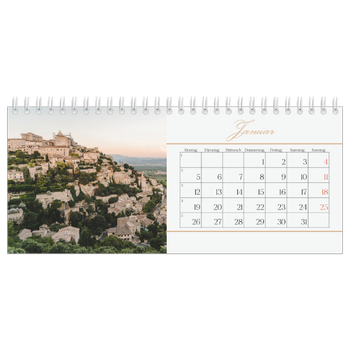 Tischkalender — Goldschrift Banner