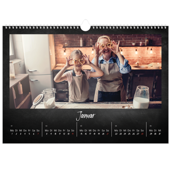 Fotokalender A3 — Kreidetafel-Stil