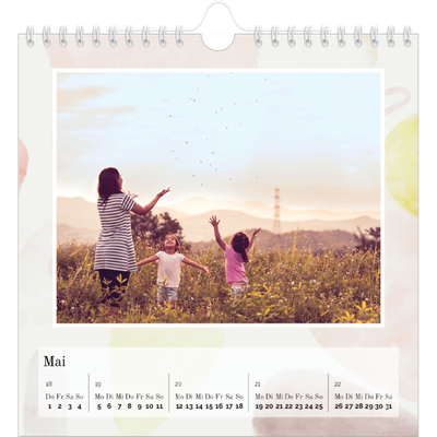 Jahreskalender Quadratisch — Wasserfarbentupfer [deckblatt]