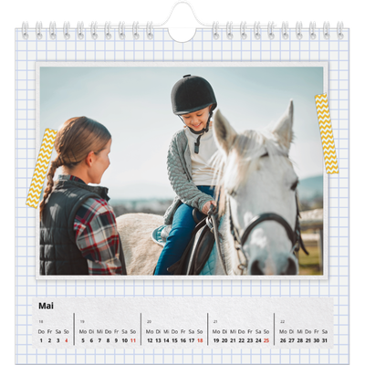 Jahreskalender Quadratisch — Fotos mit Klebestreifen-Optik [deckblatt]