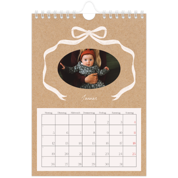 Fotokalender A5 — Kraftpapier und Schleife