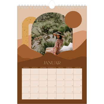 Fotokalender A4 — Berge in neutralen Farbtönen