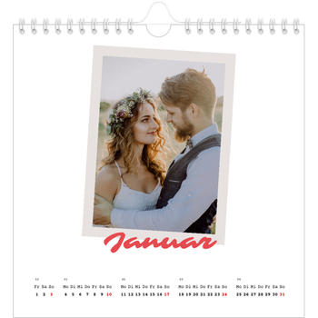 Fotokalender Quadratisch — Karminrote Signatur