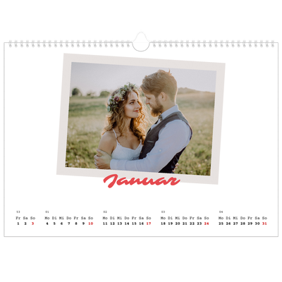 Fotokalender A3 — Karminrote Signatur [Januar]