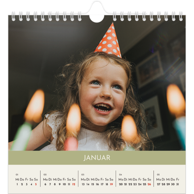 Jahreskalender Quadratisch — Pastellfarbene Monate [Januar]