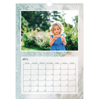 Fotokalender A4 (20 x 30 cm) — Mamor Hintergünde [April]