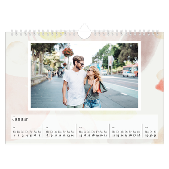 Fotokalender A4 — Wasserfarbentupfer