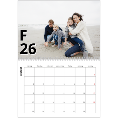 Fotokalender A4 doppelt (30 x 40 cm) — Große Zeichen [Februar]