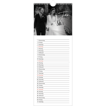 Küchenkalender (15 x 40 cm) — Elegante Schrift