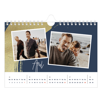 Fotokalender A5 — Goldene Pinselstriche [April]