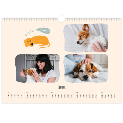 Fotokalender A3 — Hundepfoten und Kritzeleien [Januar]